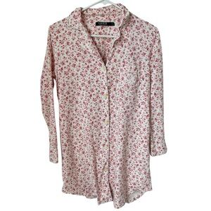 Lauren Ralph Lauren Red and White Floral Sleep Shirt